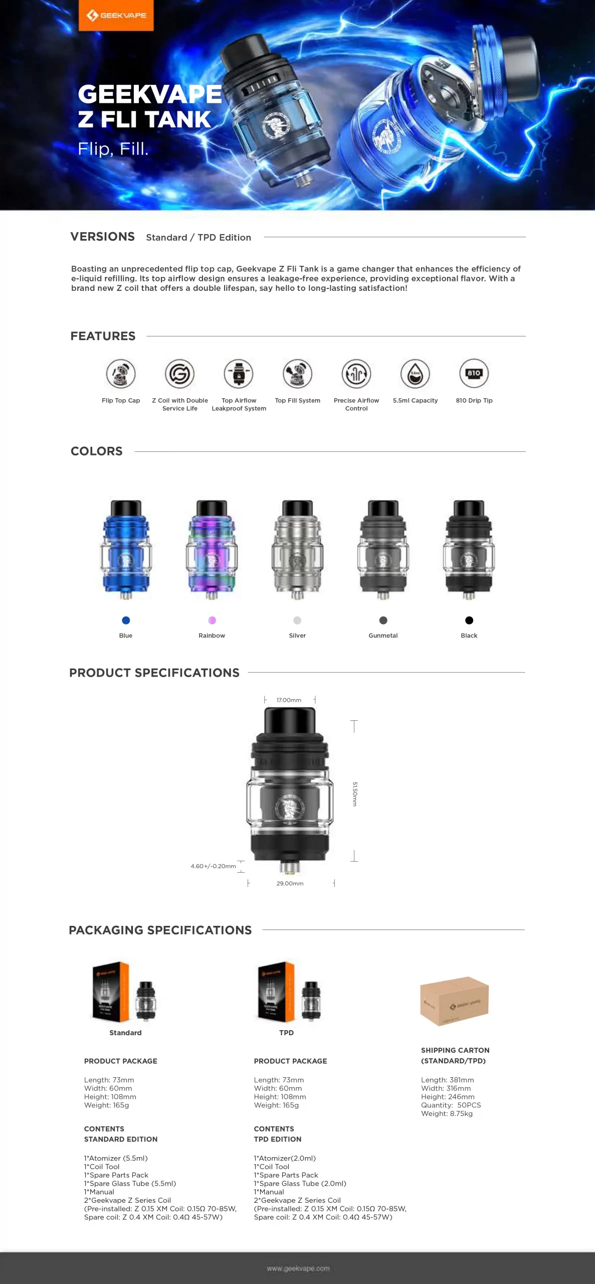 Geekvape Z Fli tank - Dimilica