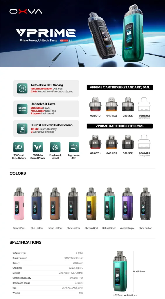 OXVA VPrime Pod Kit